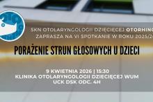 SKN Otolaryngologii Dziecięcej OTORHINO zaprasza na VI spotkanie w roku 2025/2026